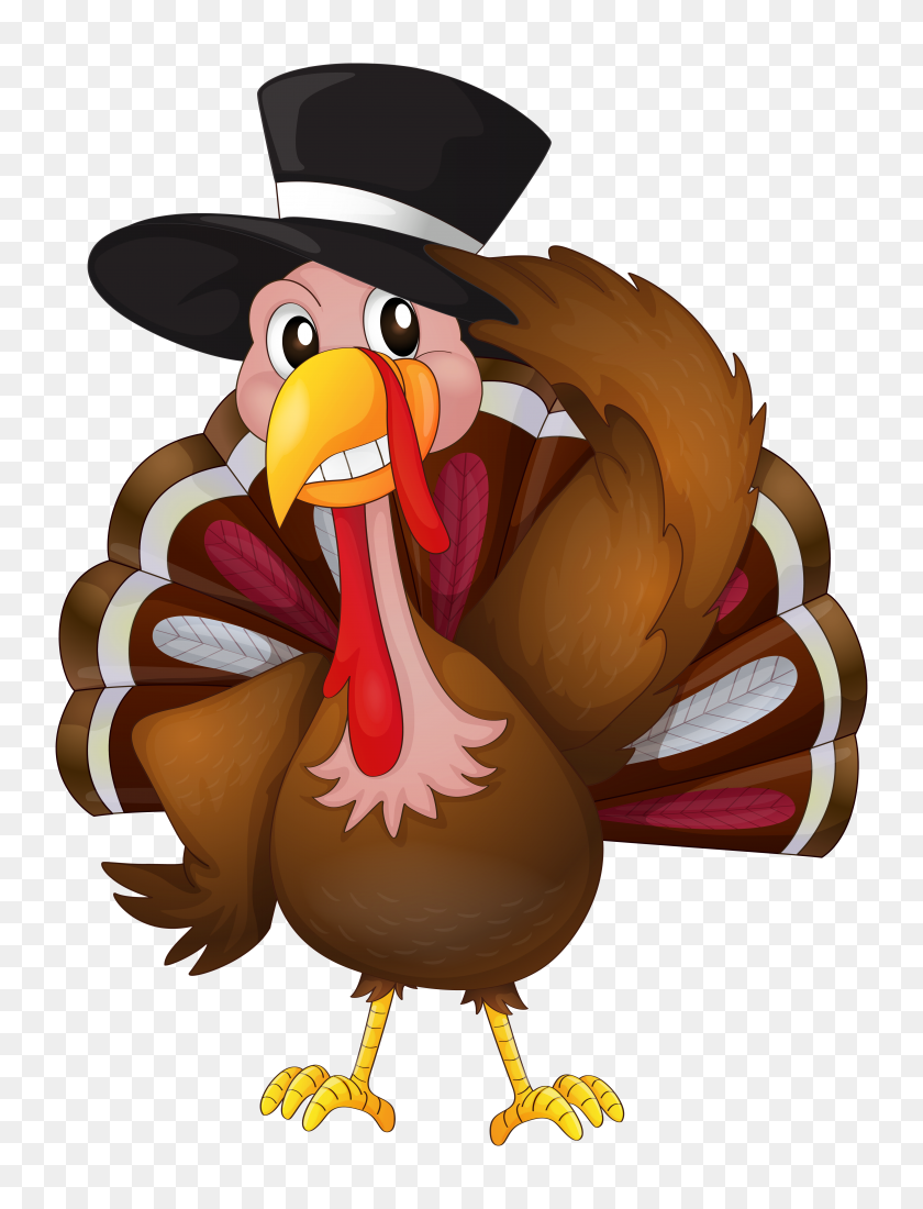 4855x6479 Thanksgiving Turkey With Hat Png Clip Art Gallery - Turkey PNG