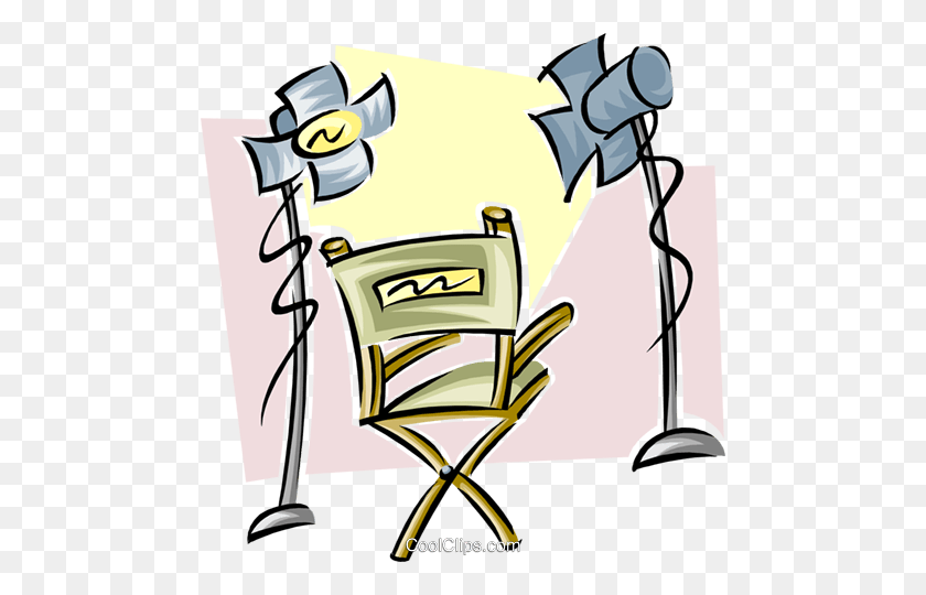 476x480 The Artsdirector's Chair Royalty Free Vector Clip Art - Directors Chair Clipart