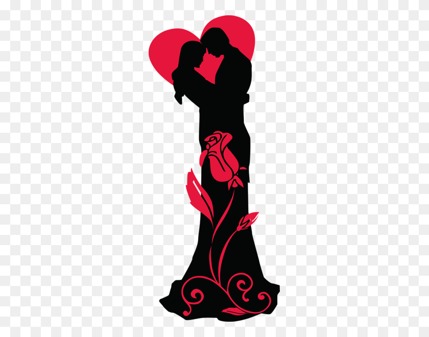 257x600 The Beauty In Art - Couple Silhouette PNG