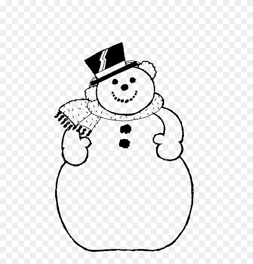 591x818 Раскраска Большой Морозный Снеговик Для Детей - Морозный Снеговик Png