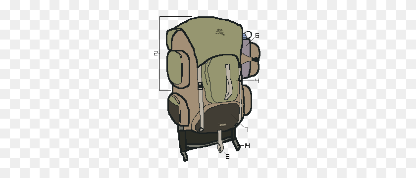 220x300 The Big Three - Backpack On Hook Clipart