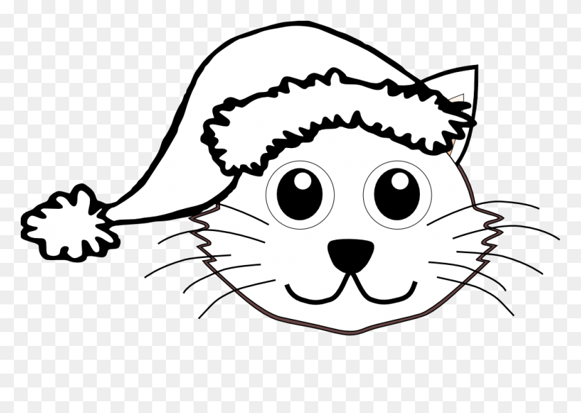 999x689 The Cat In The Hat Santa Claus Kitten Clip Art - Black Santa Claus Clipart