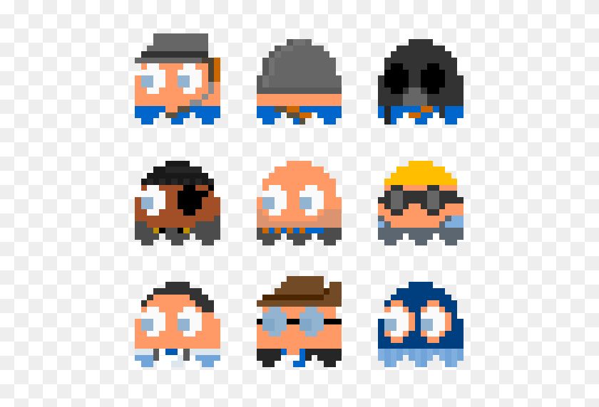 512x512 The Classes As Pacman Ghosts Team Fortress Sprays - Pacman Ghosts PNG