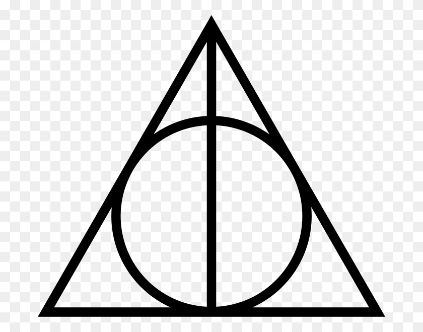 690x599 The Deathly Hallows Symbolism Wiki Fandom Powered - Harry Potter Black And White Clipart