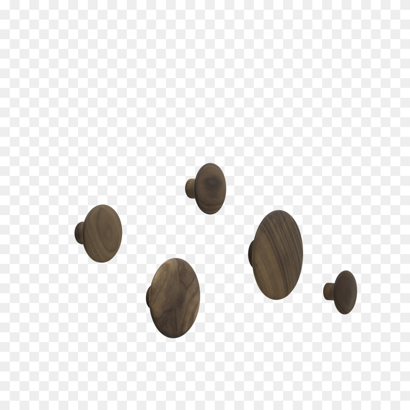 2000x2000 The Dots Get Playful With Wooden Coat Hooks - Walnut PNG