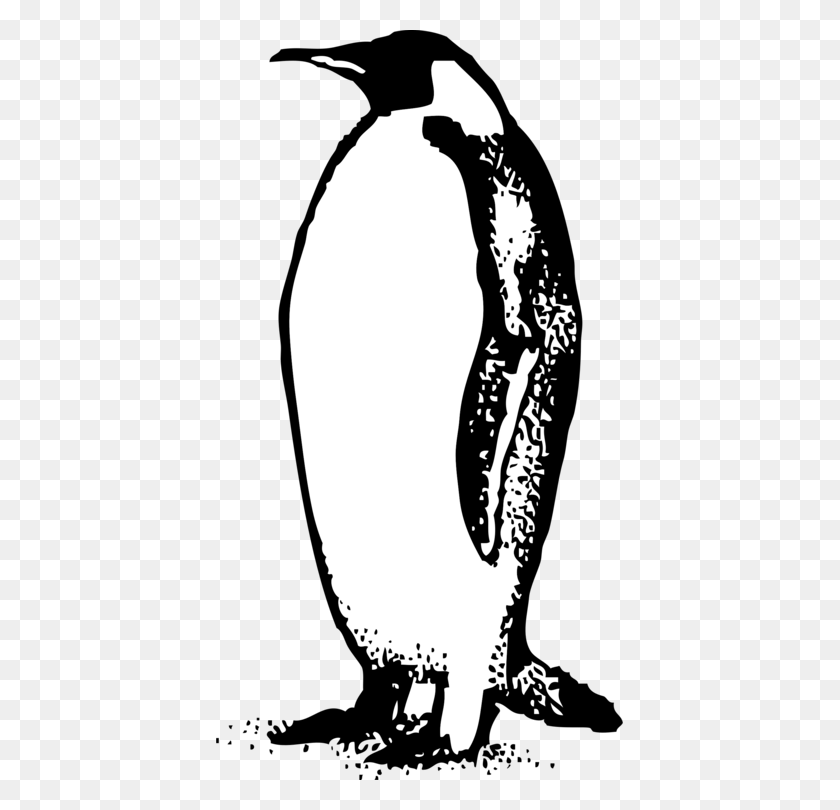 407x750 The Emperor Penguin Black And White Drawing - Realistic Animal Clipart Black And White