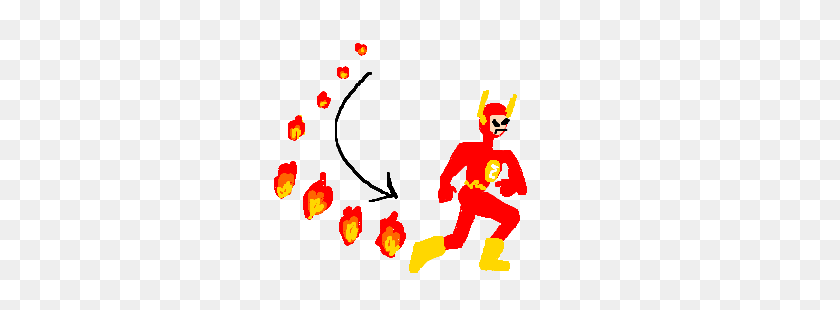 300x250 The Flash Leaves A Trail Of Fire As He Runs Drawing - Fire Trail PNG