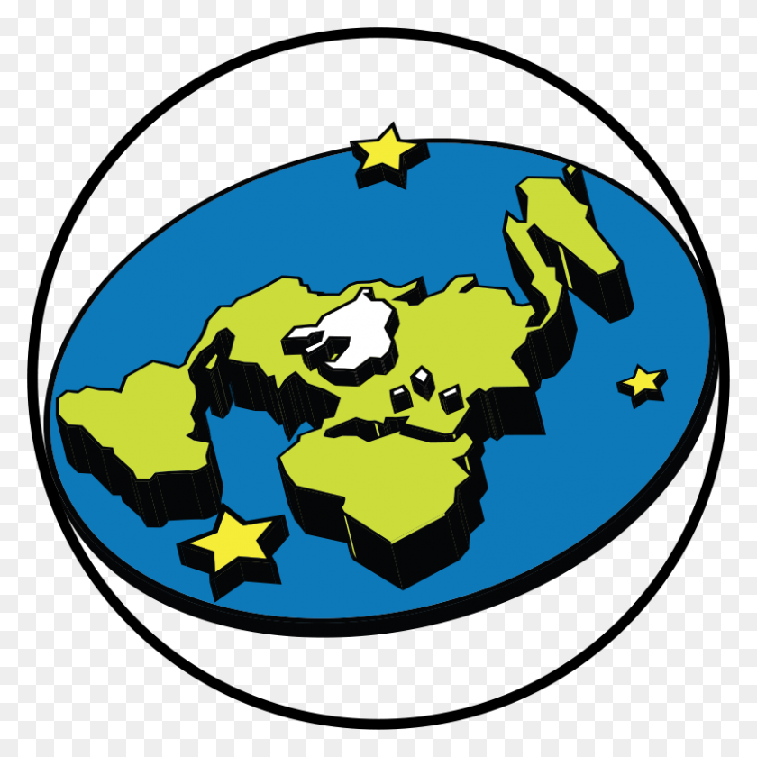802x802 Логотип Общества Плоской Земли - Плоская Земля Png
