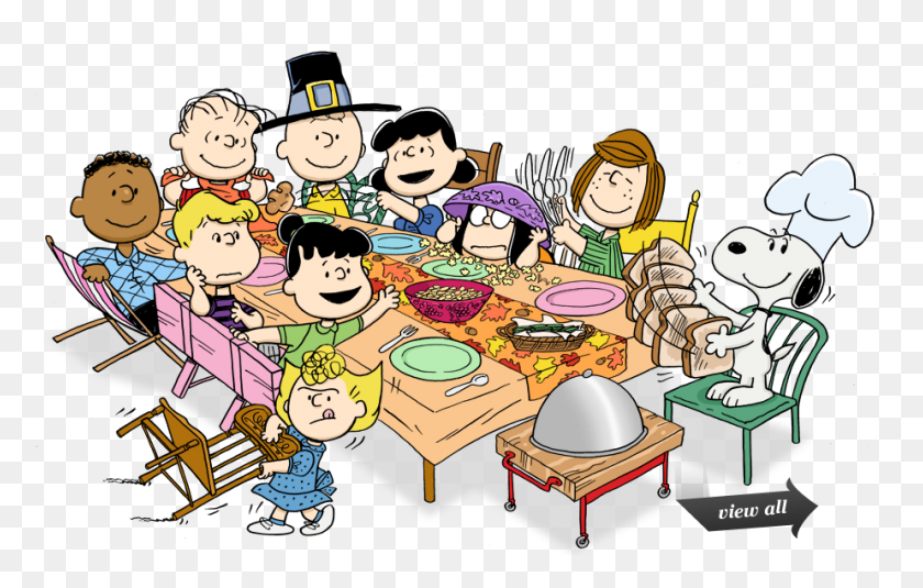 924x563 The Gang's All Here I Like Peanuts Gang - Thanksgiving Snoopy Clipart