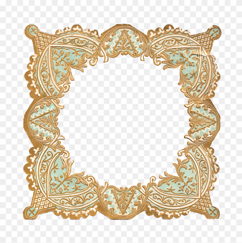 1596x1600 Графика Монарх Цифровое Ремесло Поставка Рамка Граница Декоративная - Золотая Кайма Png
