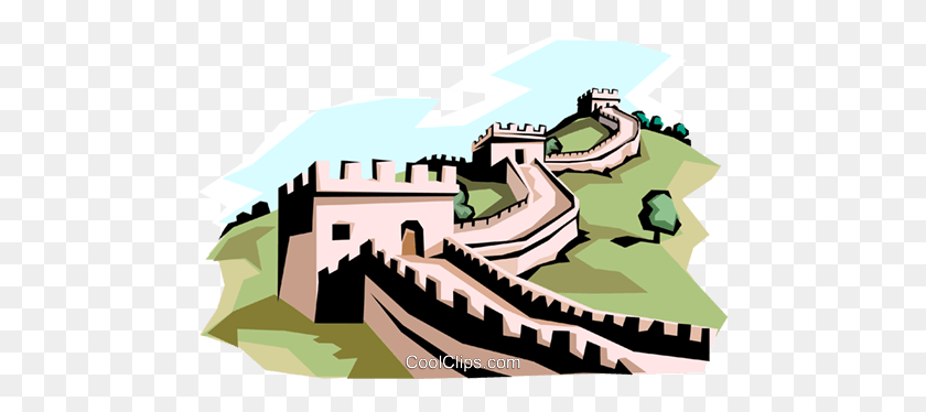480x314 La Gran Muralla De China Libre De Regalías Vector Clipart Ilustración - La Gran Muralla De China Clipart
