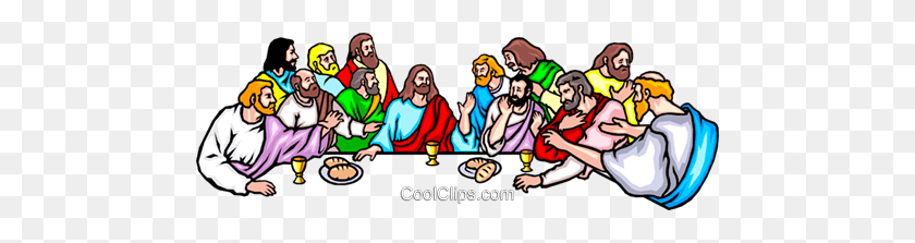 480x163 The Last Supper Royalty Free Vector Clip Art Illustration - Last Supper Clipart