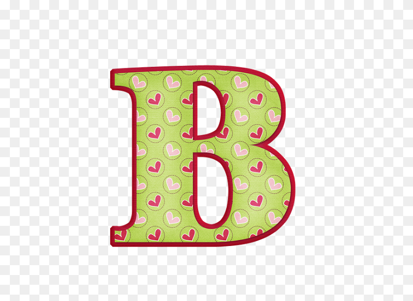 553x553 The Letter B Alphabet - Heart Banner Clip Art