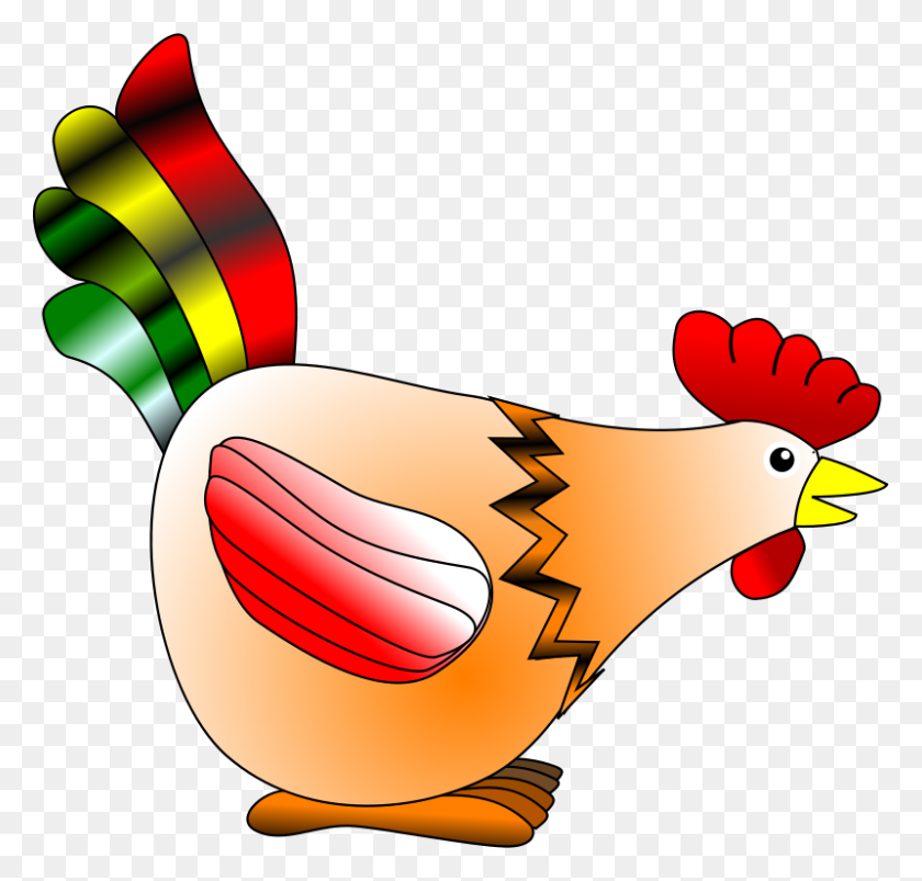 800x763 Маленькая Рыжая Курица - Клипарт С Изображением Куриной Головы