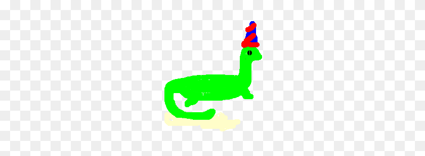 300x250 The Loch Ness Monster Wearing A Party Hat Drawing - Loch Ness Monster PNG