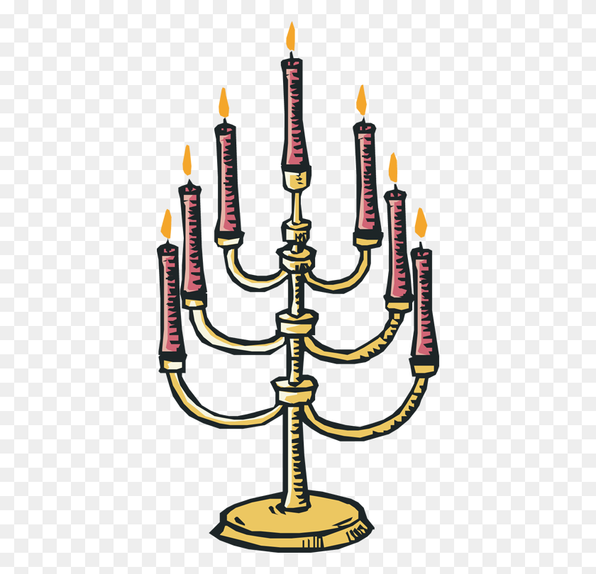 398x750 The Menorah - Shabbat Candles Clipart