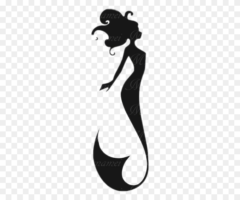 203x640 The Newest Mermaid Melody Stickers - Mermaid Tail Silhouette PNG