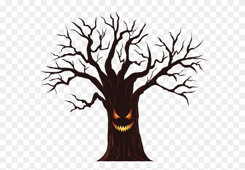 600x525 The Newest Spooky Scary Stickers - Creepy Tree PNG