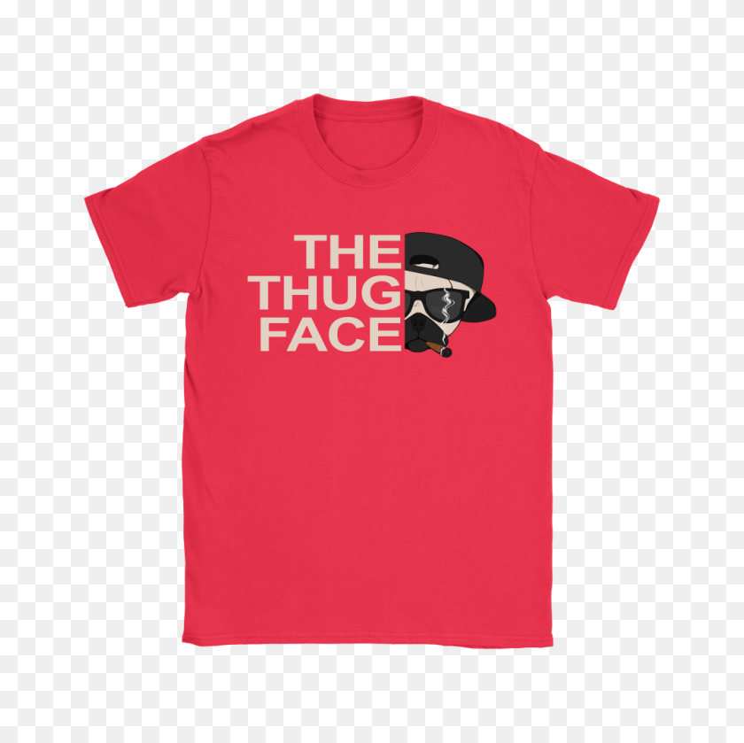 1000x1000 The North The Thug Face Pug Dog Shirts Teeqq Store - Pug Face PNG