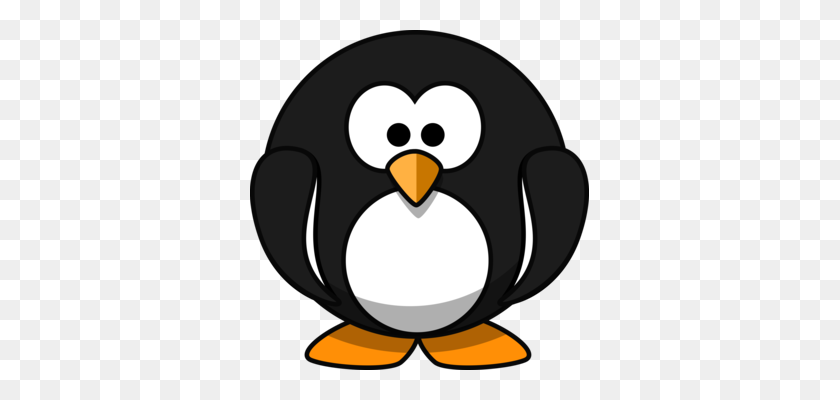 339x340 Пингвин В Снегу Мультфильм Рисование Комиксов - Puffin Clipart