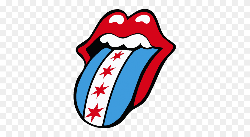 345x400 The Rolling Stones Chicago Flag Logo Music Love - Rolling Stones Logo PNG