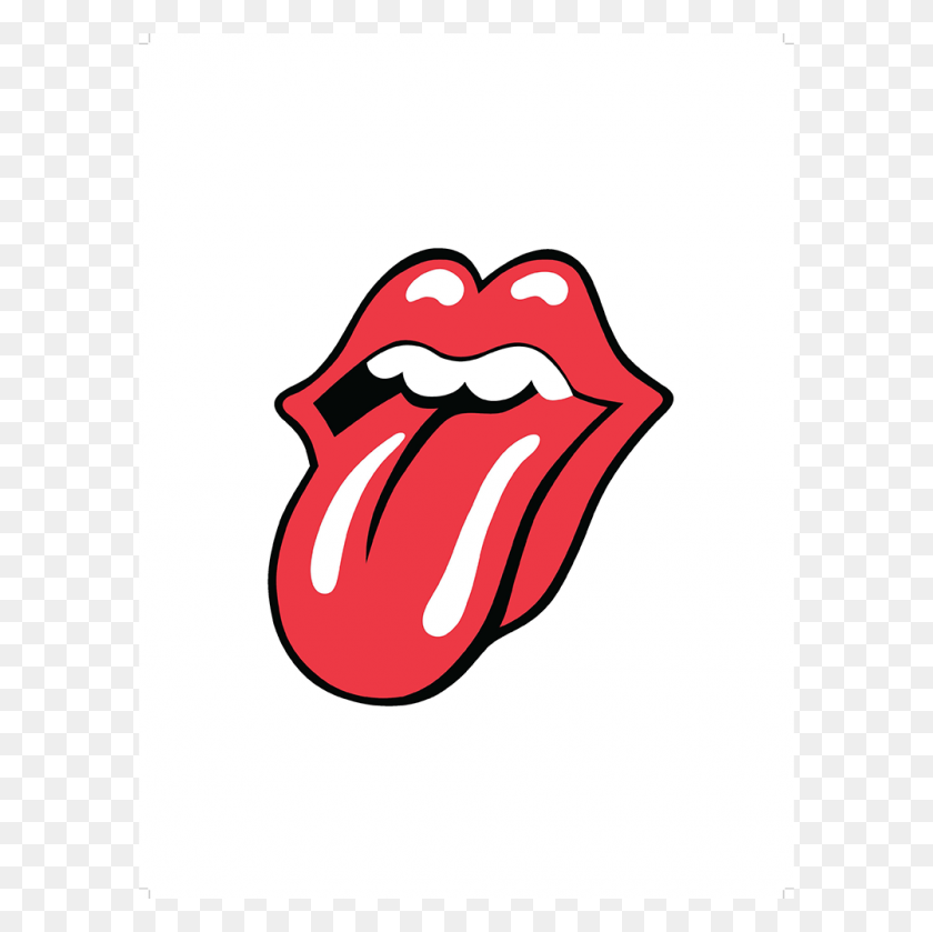 1000x1000 Литография С Логотипом На Языке Rolling Stones - Логотип Rolling Stones Png