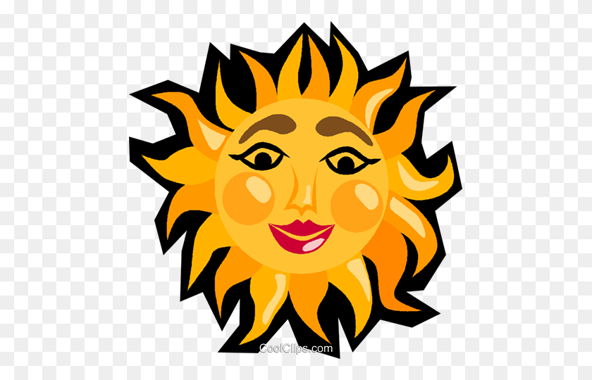 473x480 Улыбающееся Солнце Роялти Бесплатно Векторные Иллюстрации - Улыбающееся Солнце Клипарт