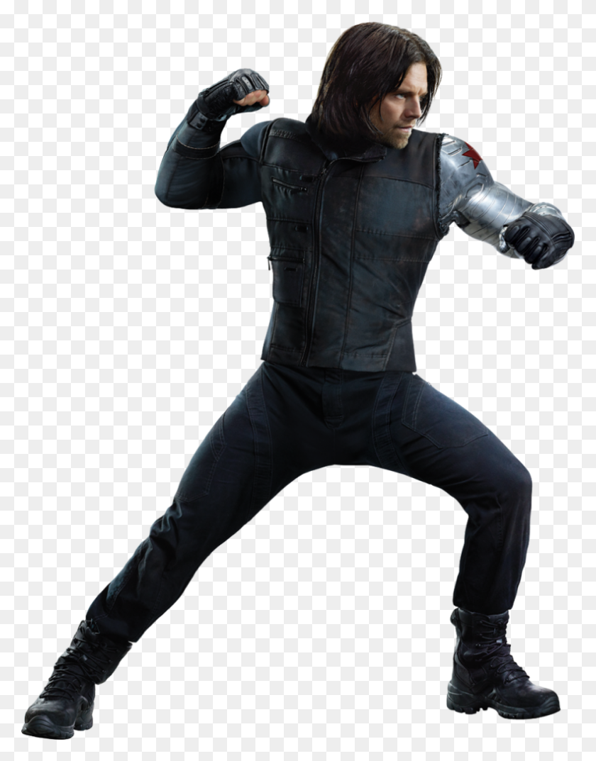 788x1024 The Teams Jump Into Action For Captain America Civil War - Bucky Barnes PNG