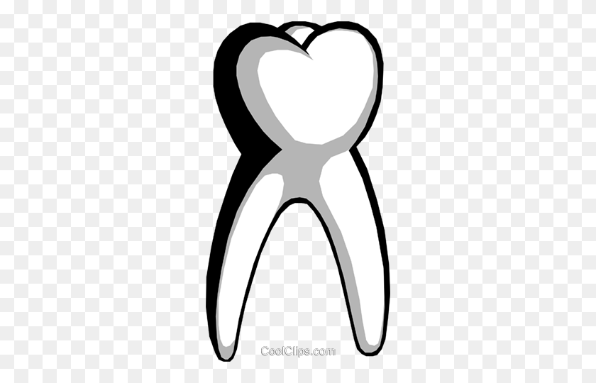 260x480 The Tooth Royalty Free Vector Clip Art Illustration - Tooth Black And White Clipart