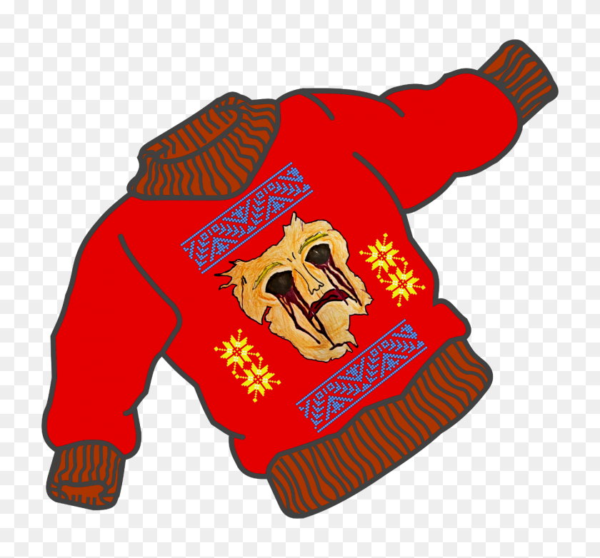 1250x1158 The Ugliest Ugly Sweater Slashermonster - Sweater PNG