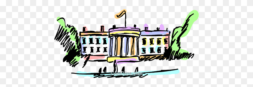 480x229 The White House Royalty Free Vector Clip Art Illustration - Washington Dc Clipart