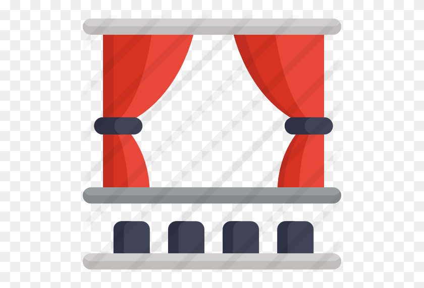 512x512 Theater - Red Curtain PNG
