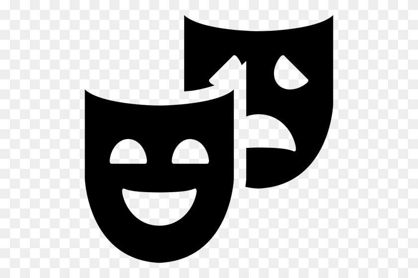500x500 Theater Masks Icon - Theater Clipart Black And White