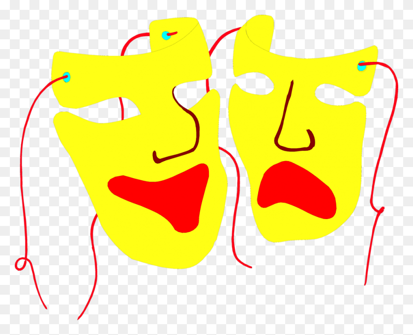 958x764 Theatre Faces Clipart Clipartmasters - Happy And Sad Face Clipart