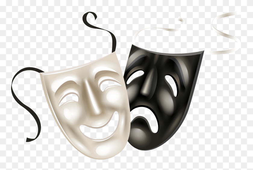 7000x4536 Theatre Mask Drama Clip Art - Free Drama Clipart