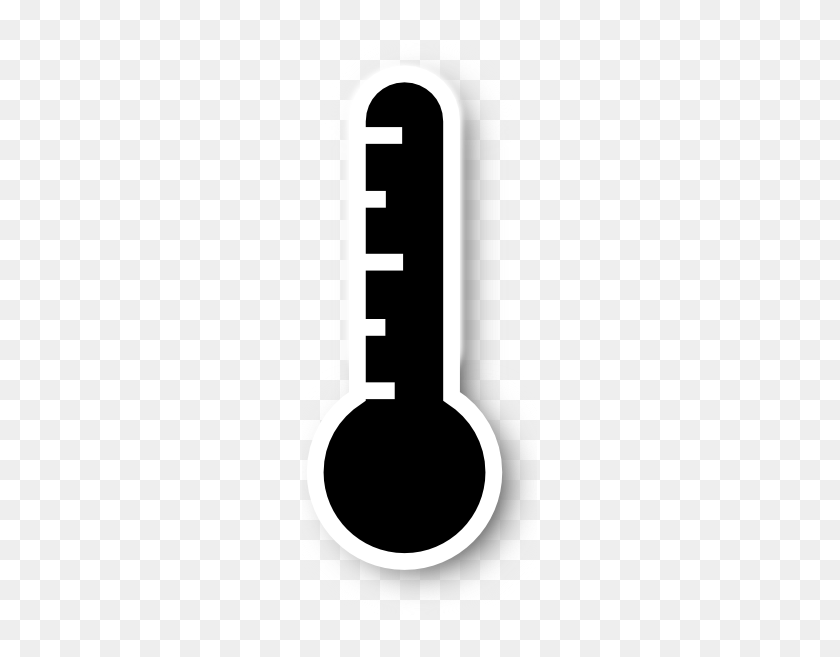 288x597 Thermometer Black And White - Warm Weather Clipart