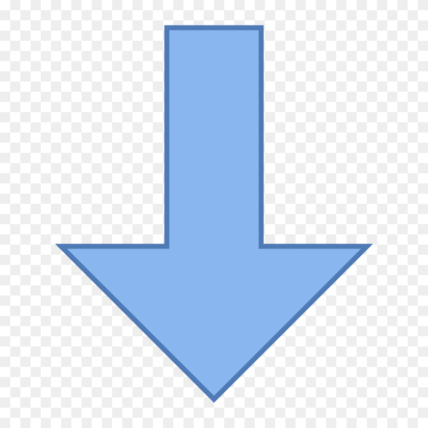 1600x1600 Thick Arrow Pointing Down Icon - Blue Arrow PNG