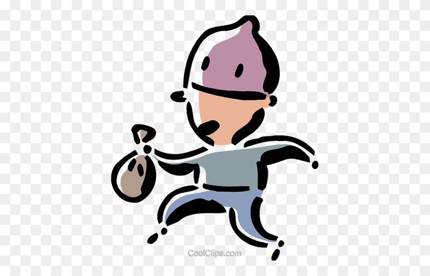 405x480 Thief Sneaking Away Royalty Free Vector Clip Art Illustration - Thief Clipart