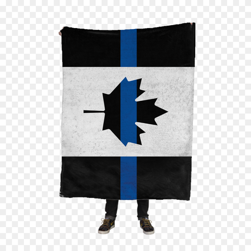 1024x1024 Thin Blue Line Canadian Flag Fleece Blanket Brave New Look - Thin Blue Line PNG