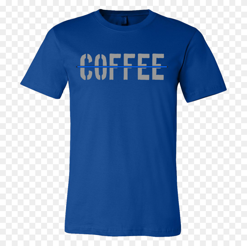 1000x1000 Thin Blue Line Coffee Shirt - Thin Blue Line PNG