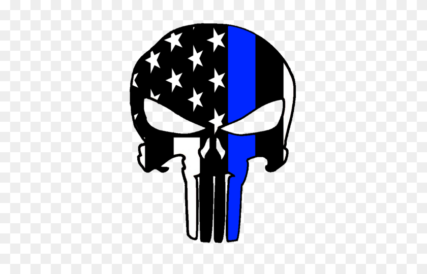 480x480 Thin Blue Line Punisher Drinkware - Thin Blue Line PNG