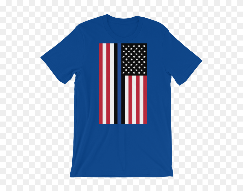 600x600 Thin Blue Line Red White Blue Flag Vertical Short Sleeve Men - Thin Blue Line PNG
