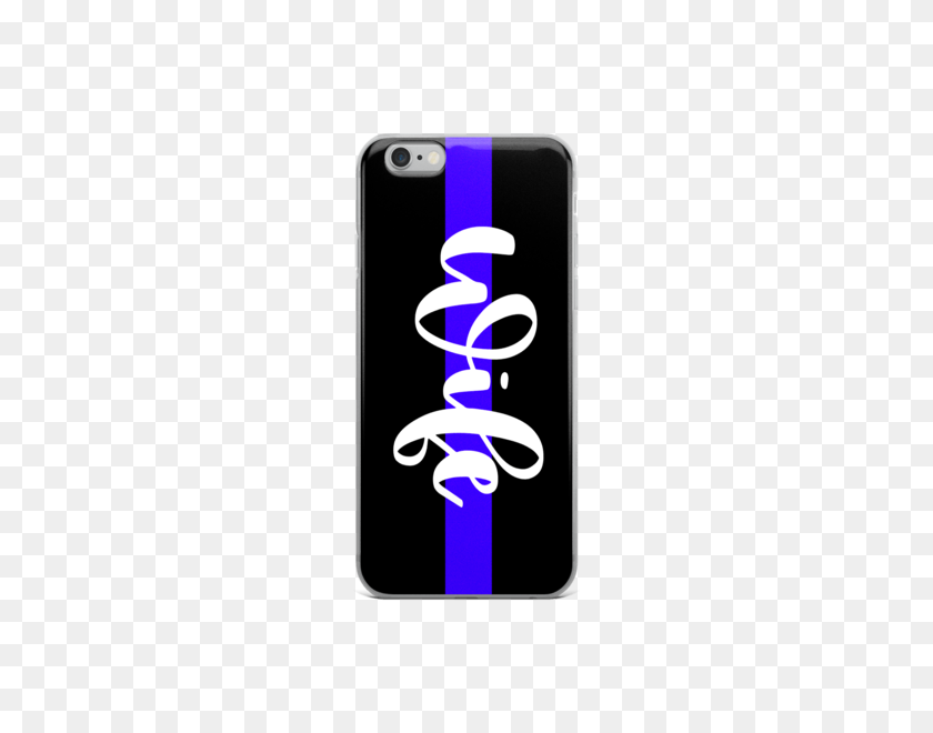 600x600 Thin Blue Line Wife Script Iphone Case - Thin Blue Line PNG