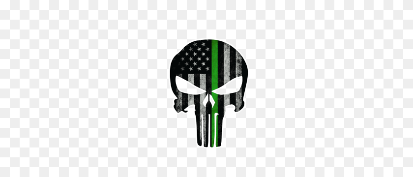 174x300 Thin Green Line Punisher Skull Decal Army Car Truck Military Jeep - Punisher Skull PNG