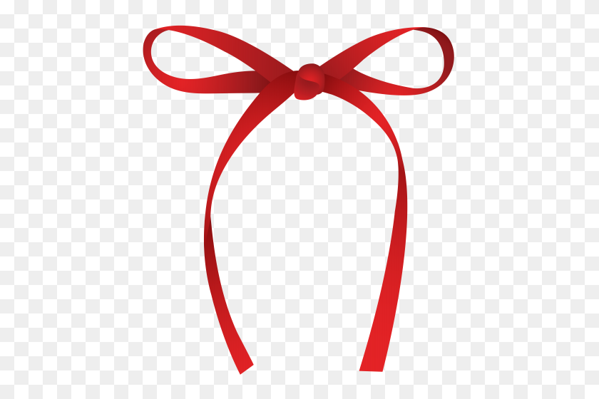 450x500 Thin Red Ribbon Png Clip Art - Red Bow Clipart