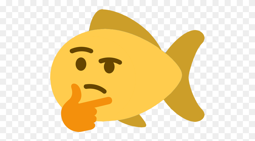 509x406 Think Fish - Fish Emoji PNG