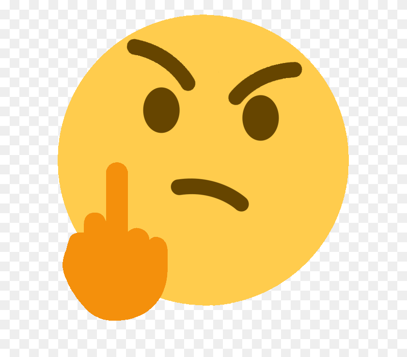 677x677 Think Middle Finger Thinking - Thonking PNG