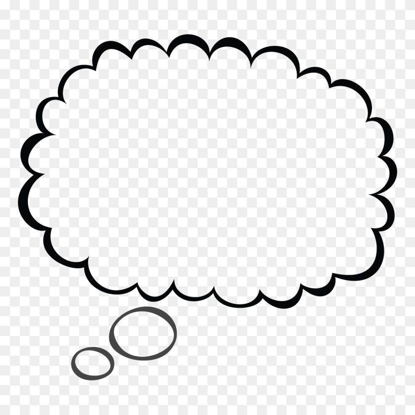 1200x1200 Thinking Bubble Clip Art - Student Clipart Black And White