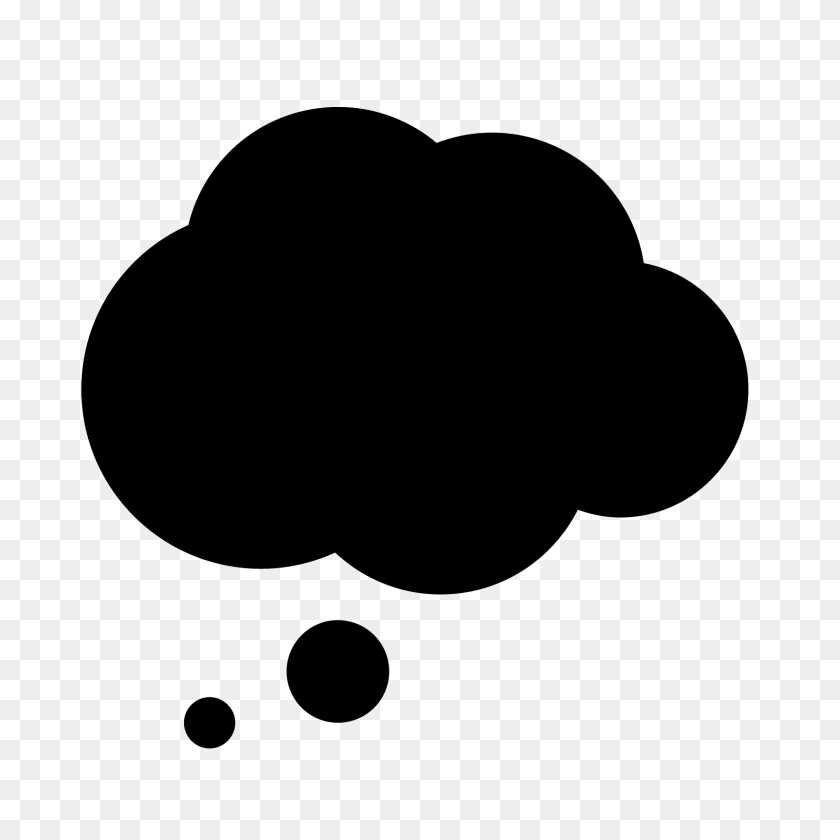 1600x1600 Thinking Bubble Icono - Thinking Cloud PNG