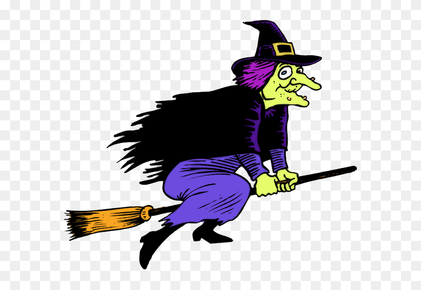 600x518 This Cartoon Clip Art Of A Witch Riding A Broom Is Perfect For Use - Ride Clipart